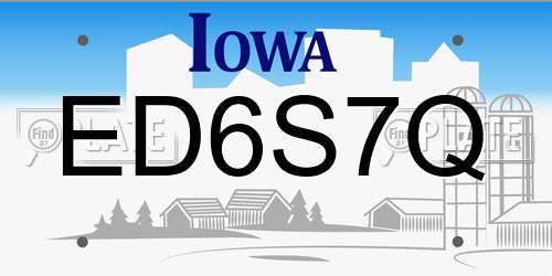 ED6S7Q Iowa License Plate