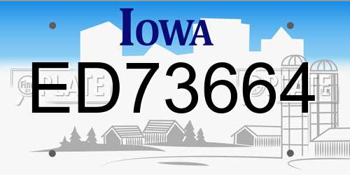 ED73664 Iowa License Plate