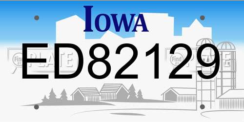 ED82129 Iowa License Plate