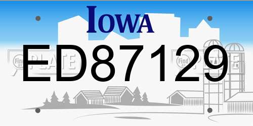 ED87129 Iowa License Plate