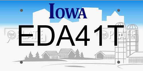 EDA41T Iowa License Plate
