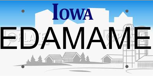 EDAMAME Iowa License Plate