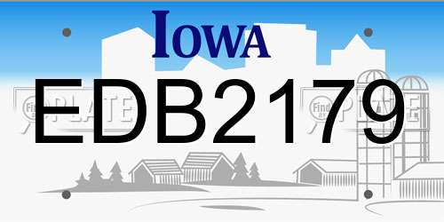 EDB2179 Iowa License Plate