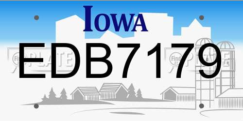 EDB7179 Iowa License Plate