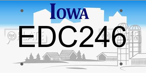 EDC246 Iowa License Plate