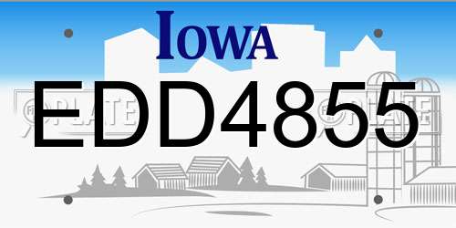 EDD4855 Iowa License Plate