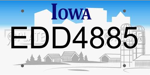 EDD4885 Iowa License Plate