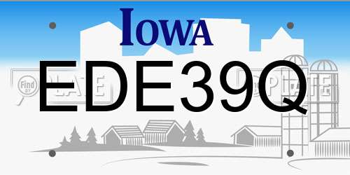 EDE39Q Iowa License Plate
