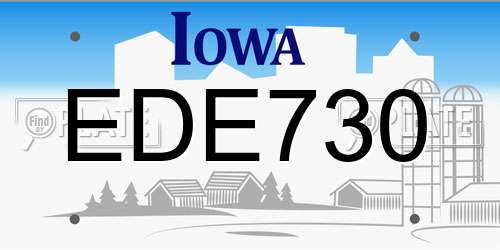 EDE730 Iowa License Plate