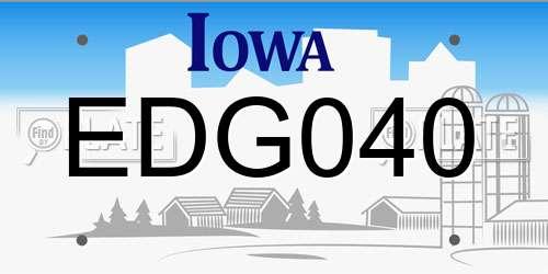 EDG040 Iowa License Plate