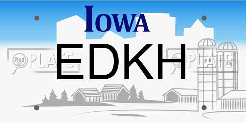EDKH Iowa License Plate