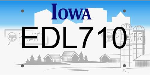 EDL710 Iowa License Plate