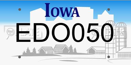 EDO050 Iowa License Plate