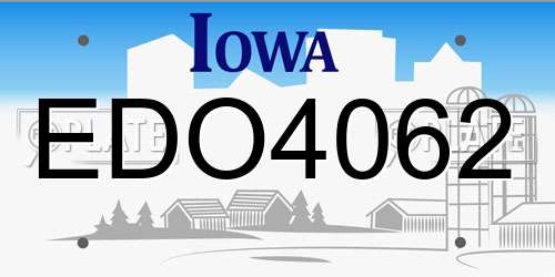 EDO4062 Iowa License Plate
