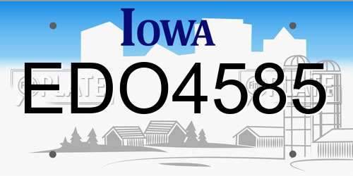 EDO4585 Iowa License Plate