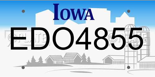 EDO4855 Iowa License Plate