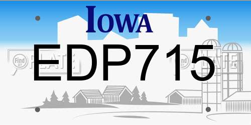 EDP715 Iowa License Plate