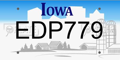 EDP779 Iowa License Plate