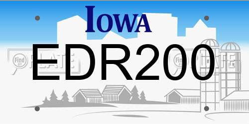 EDR200 Iowa License Plate