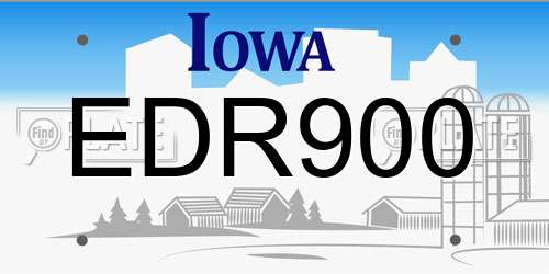EDR900 Iowa License Plate