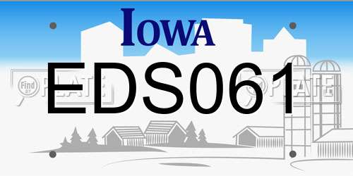EDS061 Iowa License Plate