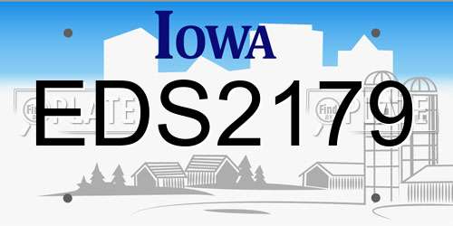 EDS2179 Iowa License Plate