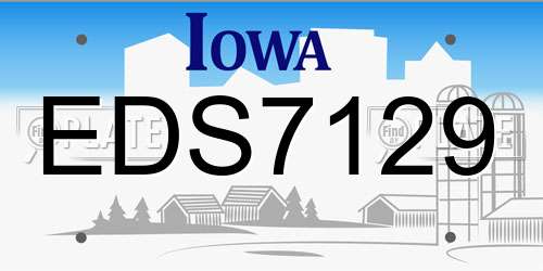 EDS7129 Iowa License Plate