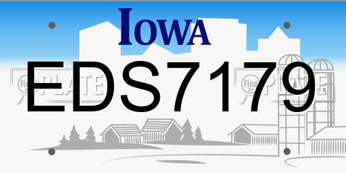 EDS7179 Iowa License Plate