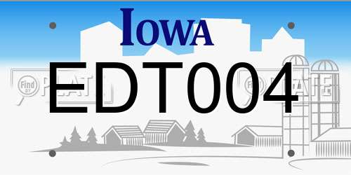EDT004 Iowa License Plate