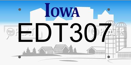 EDT307 Iowa License Plate