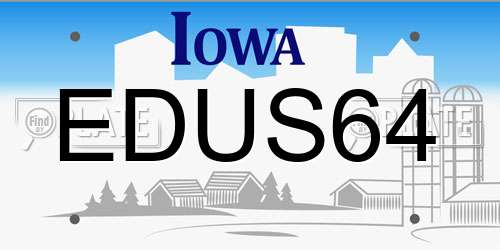 EDUS64 Iowa License Plate