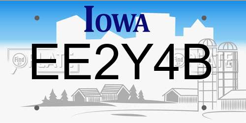 EE2Y4B Iowa License Plate