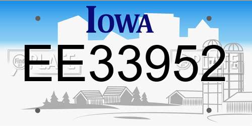 EE33952 Iowa License Plate