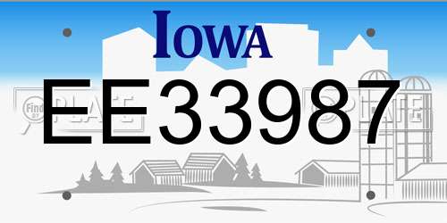 EE33987 Iowa License Plate