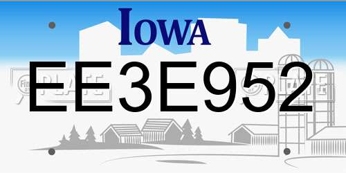 EE3E952 Iowa License Plate