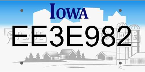 EE3E982 Iowa License Plate