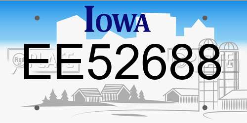EE52688 Iowa License Plate