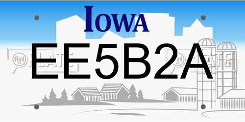 EE5B2A Iowa License Plate