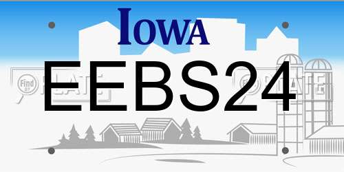 EEBS24 Iowa License Plate