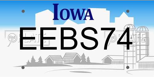 EEBS74 Iowa License Plate
