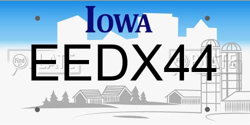 EEDX44 Iowa License Plate