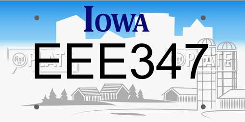 EEE347 Iowa License Plate