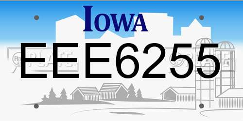 EEE6255 Iowa License Plate