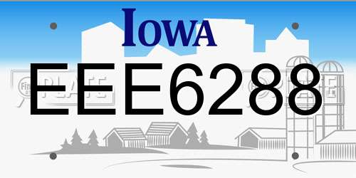 EEE6288 Iowa License Plate
