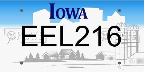 EEL216 Iowa License Plate