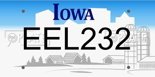 EEL232 Iowa License Plate