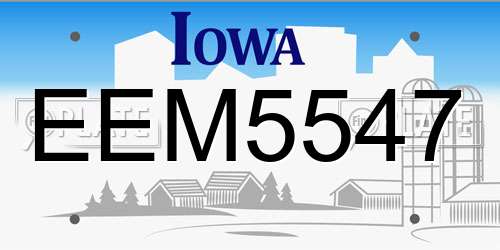 EEM5547 Iowa License Plate