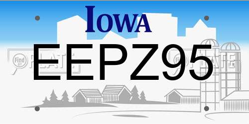 EEPZ95 Iowa License Plate