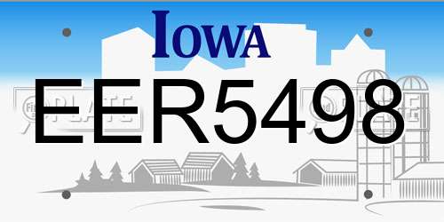 EER5498 Iowa License Plate