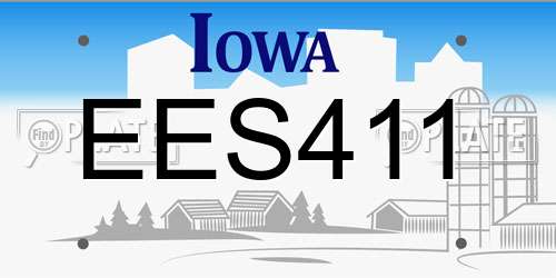 EES411 Iowa License Plate